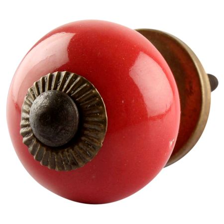 Solid Red Small Ceramic Cabinet Knob Online